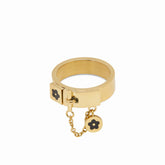 charm ring design; elegant 18k gold ring; stylish charm ring; unique gold-plated jewelry; trendy charm accessory; delicate charm ring; versatile gold ring; high-quality craftsmanship; eye-catching charm design; fashion-forward gold ring; perfect gift for her; personalized charm ring; customizable gold ring; chic and trendy design; gold ring for everyday wear; beautiful charm detailing; lightweight and comfortable; exquisite gold-plated jewelry; radiant charm ring; stunning layering piece; 