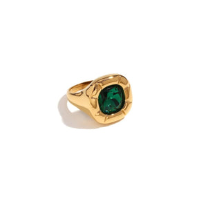 dulcis cocktail ring; plated in 18K gold; stunning statement piece; perfect for special occasions; adds elegance to any outfit; luxurious design for cocktail parties; crafted with high-quality materials; eye-catching gemstone accents; ideal gift for her; complements both casual and formal wear; versatile accessory for all seasons; unique and stylish jewelry piece; showcases exquisite craftsmanship; enhances personal style; timeless elegance for fashion enthusiasts;