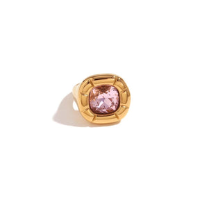 dulcis cocktail ring; plated in 18K gold; stunning statement piece; perfect for special occasions; adds elegance to any outfit; luxurious design for cocktail parties; crafted with high-quality materials; eye-catching gemstone accents; ideal gift for her; complements both casual and formal wear; versatile accessory for all seasons; unique and stylish jewelry piece; showcases exquisite craftsmanship; enhances personal style; timeless elegance for fashion enthusiasts;