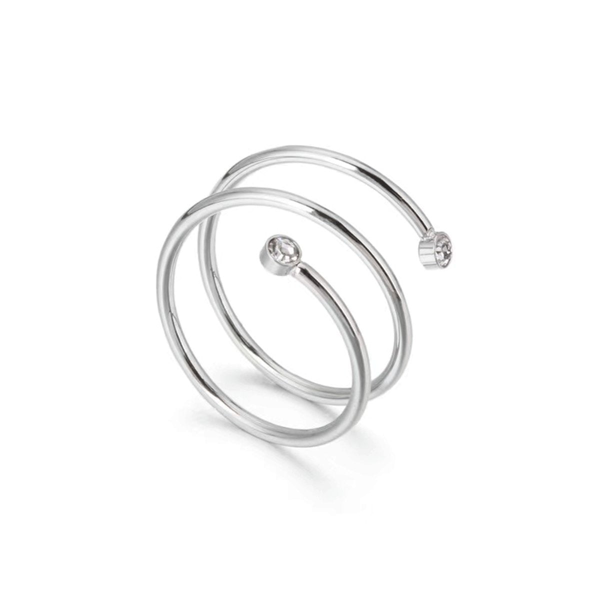 fine spiral ring; silver spiral design; elegant and minimalist ring; delicate silver accessory; perfect for stacking with other rings; modern and sleek design; unique spiral shape; handcrafted silver jewelry; lightweight and comfortable to wear; versatile for casual and formal looks; everyday elegance; adds a touch of sophistication; timeless and stylish ring; great gift for any occasion; enhances any jewelry collection; perfect for layering with other rings; eye-catching yet subtle design; 