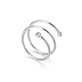 fine spiral ring; silver spiral design; elegant and minimalist ring; delicate silver accessory; perfect for stacking with other rings; modern and sleek design; unique spiral shape; handcrafted silver jewelry; lightweight and comfortable to wear; versatile for casual and formal looks; everyday elegance; adds a touch of sophistication; timeless and stylish ring; great gift for any occasion; enhances any jewelry collection; perfect for layering with other rings; eye-catching yet subtle design; 