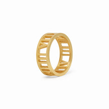 roman numeral ring; 18k gold plated jewelry; timeless design ring; elegant statement piece; classic gold accessory; high-quality craftsmanship; unique gift for her; versatile fashion ring; sophisticated gold finish; minimalist style; luxurious appearance; meaningful design; adjustable fit; perfect for any occasion; stylish and trendy; eye-catching numeral details; chic and elegant; handmade quality; fashionable gold ring; perfect for layering; trendy gold accessory; everyday elegance; unique gift idea; 