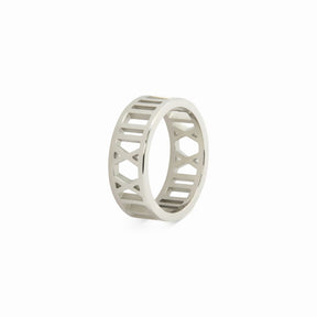 roman numeral ring; silver jewelry; timeless elegance in design; perfect for expressing meaningful dates; unique and personalized accessory; ideal gift for anniversaries and special occasions; combines modern style with classic elements; lightweight and comfortable fit; versatile piece for everyday wear; stylish addition to any jewelry collection; high-quality craftsmanship in silver; great for stacking with other rings; symbolizes important milestones and memories; fashionable statement piece for all ages;