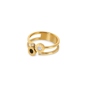 Venice Roman numerals ring; 18K gold-plated Roman numerals ring; Elegant Roman numeral jewelry; Stylish gold ring design; Timeless Roman numerals accessory; Luxury gold ring; Classic Roman numeral ring; Fashionable gold-plated jewelry; Unique ring for special occasions; Vintage-inspired gold ring; Chic Roman numeral band; High-quality gold jewelry; Sophisticated 18K gold ring; Eye-catching Roman numerals design; Statement ring with Roman numerals; Beautiful gold accessory; Modern take on Roman numerals; 