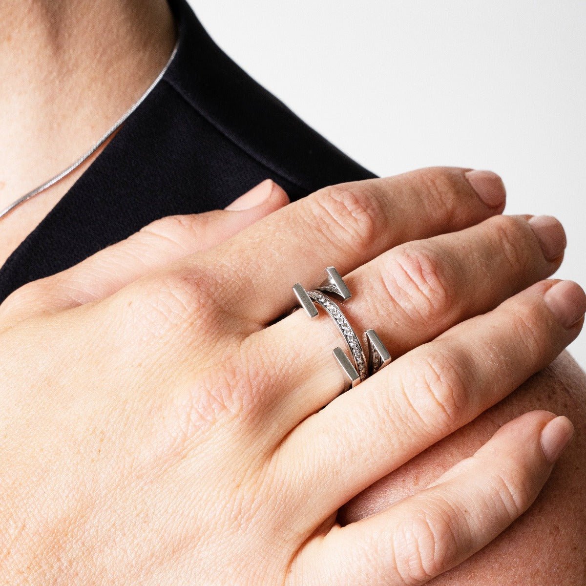 Silver truth ring; embodies honesty and integrity; minimalist design for everyday wear; handcrafted with care and precision; symbolizes strength and personal growth; ideal for those who value authenticity; perfect gift for loved ones; complements any jewelry collection; versatile piece for stacking or solo wear; made with high-quality silver; timeless and elegant accessory; suitable for any occasion; a statement piece with a powerful message; great for layering with other rings; 