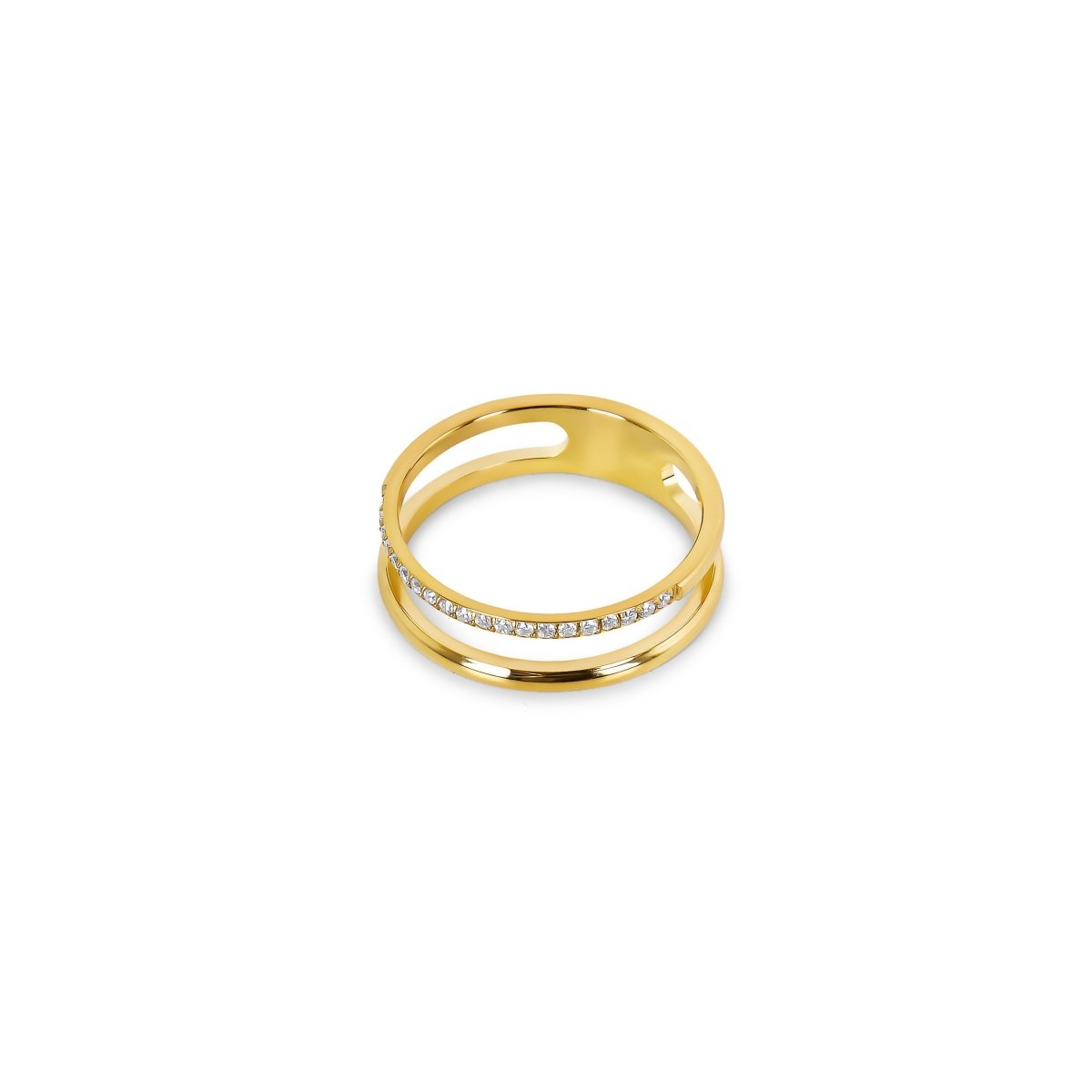 Double Vienne Ring; 18k Gold Plated Ring; Elegant Double Ring; Stylish Gold Jewelry; Unique Vienne Design; Luxury Fashion Ring; Sophisticated Jewelry Piece; High-Quality Gold Accessory; Modern Double Band Ring; Versatile Gold Ring; Eye-Catching Jewelry; Statement Fashion Ring; Perfect Gift for Her; Handmade Gold Ring; Timeless Double Ring Design; Chic Gold Accessory; Durable 18k Gold Craftsmanship; Unique Gift Ideas; Everyday Luxury Jewelry; Stunning Ring Collection; Lightweight Gold Ring; 