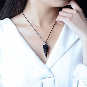 Black Obsidian Pendulum Necklace | Saint Lazuli