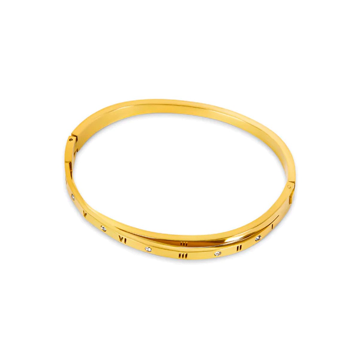 18K Gold-Plated Intertwined Roman Numerals Bracelet | Saint Lazuli