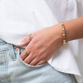 18K Gold-Plated Aqua Stone Bracelet | Saint Lazuli