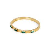 18K Gold-Plated Green Navette Crystal Bracelet | Saint Lazuli