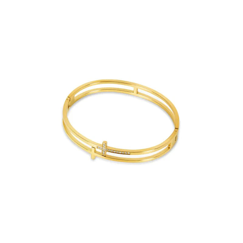 18K Gold-Plated Cross Bracelet | Saint Lazuli