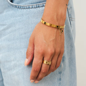 Bracciale con ciondoli placcato oro 18 carati | San Lazuli