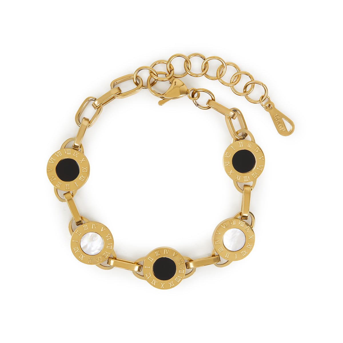 18K Gold-Plated Milan Onyx Bracelet | Saint Lazuli