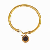 18K Gold-Plated Onyx Pendant Bracelet | Saint Lazuli