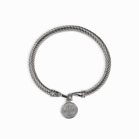 St. Benedict Pendant Bracelet - Silver | Saint Lazuli