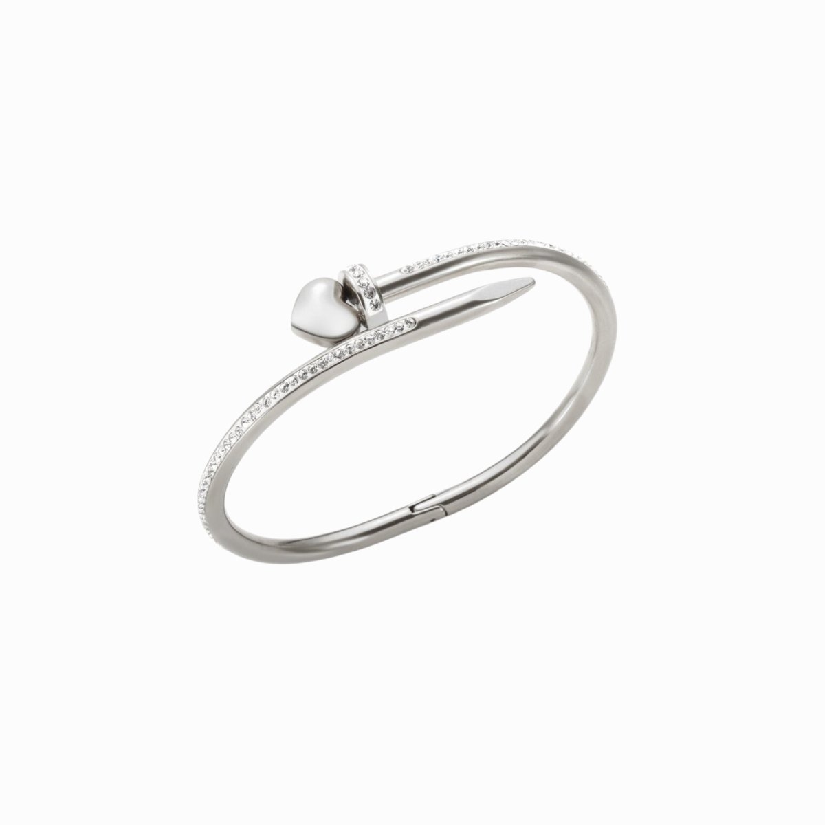 Pulseira de unhas cravejadas de zircônia - Prata | São Lazuli