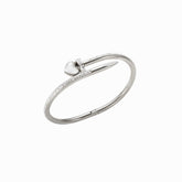 Pulseira de unhas cravejadas de zircônia - Prata | São Lazuli