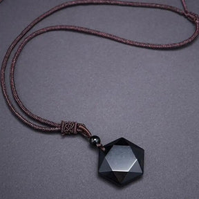 Hexagonal necklace; Black obsidian pendant; Natural stone necklace; Obsidian healing jewelry; Hexagon black obsidian necklace; Protection necklace black obsidian; Stylish hexagonal gemstone; Elegant obsidian necklace; Black obsidian energy stone; Crystal hexagon pendant; Spiritual protection jewelry; Obsidian crystal necklace; Hexagonal gemstone pendant; Black stone necklace; Obsidian charm necklace; Healing stone jewelry;