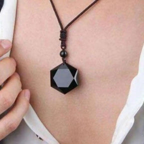 Hexagonal necklace; Black obsidian pendant; Natural stone necklace; Obsidian healing jewelry; Hexagon black obsidian necklace; Protection necklace black obsidian; Stylish hexagonal gemstone; Elegant obsidian necklace; Black obsidian energy stone; Crystal hexagon pendant; Spiritual protection jewelry; Obsidian crystal necklace; Hexagonal gemstone pendant; Black stone necklace; Obsidian charm necklace; Healing stone jewelry;