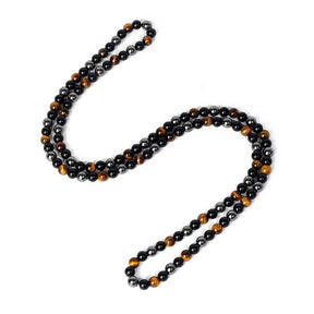 Triple protection necklace; Symbol of protection, power, and balance; Handcrafted artisan jewelry; Unique design for spiritual strength; Ethically sourced materials for conscious living; Perfect gift for those seeking inner strength; Enhances personal energy and resilience; Durable and stylish for everyday wear; Lightweight and comfortable for all-day use; Ideal for layering with other necklaces; Represents harmony and well-being; Thoughtful gift for special occasions;