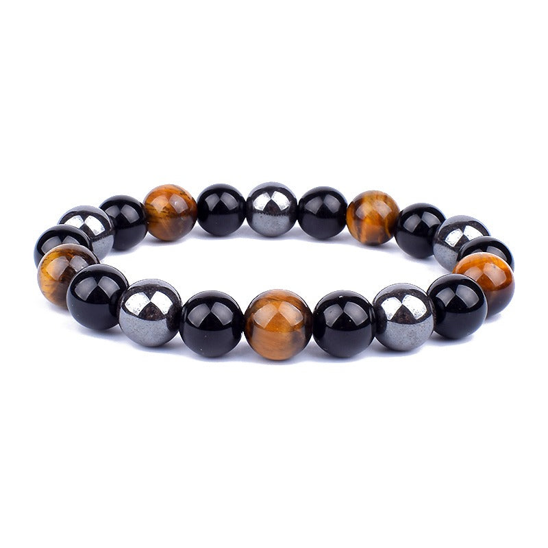 Triple protection bracelet; Protection, power, and balance bracelet; Handcrafted gemstone jewelry; Unique design for spiritual shielding; Artisan-crafted accessory; Ethically sourced materials; Gift for those seeking strength and security; Stylish and protective for everyday wear; Durable and fashionable; Beautifully polished stones for protection and grounding; Unique spiritual gift; Bracelet for enhancing personal power and stability; Natural stones for emotional balance and inner strength;