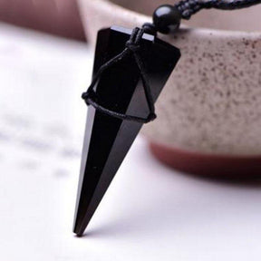 Black Obsidian Pendulum Necklace | Saint Lazuli