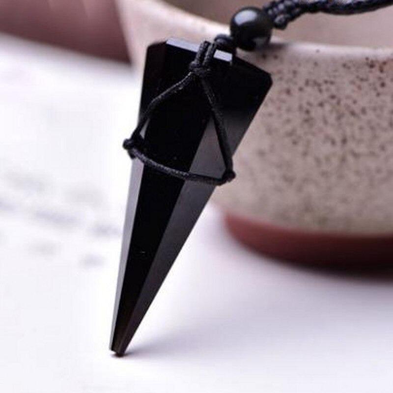 Black Obsidian Pendulum Necklace | Saint Lazuli