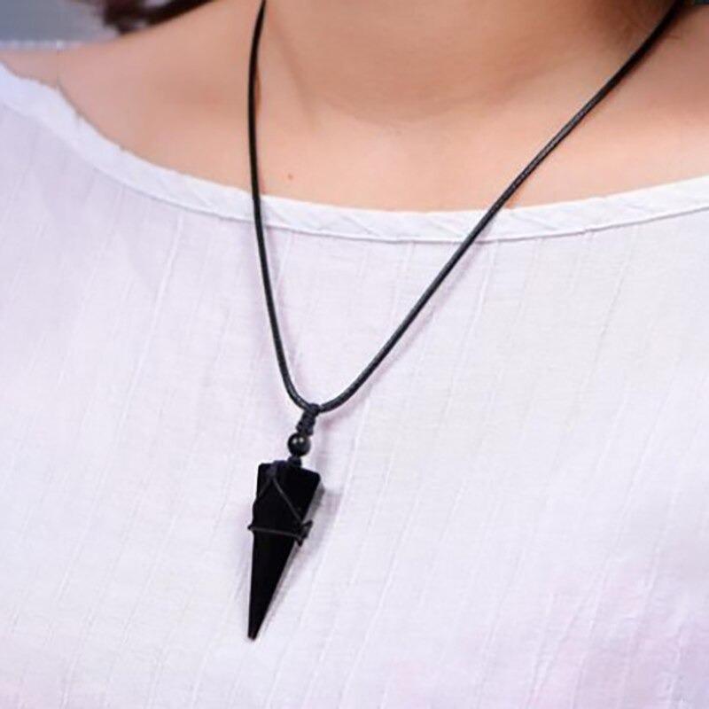 Black Obsidian Pendulum Necklace | Saint Lazuli