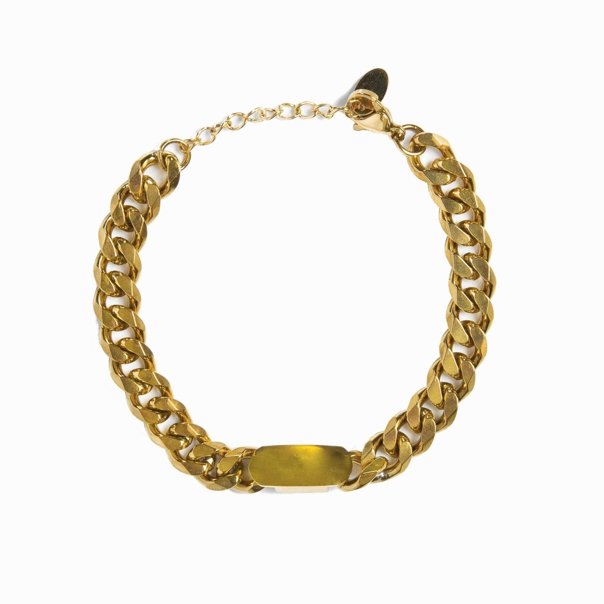 18K Gold-Plated Rectangular Pendant Chain Bracelet | Saint Lazuli