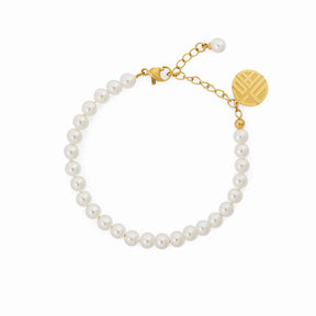 18K Gold-Plated Pearl Charm Bracelet | Saint Lazuli