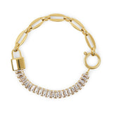 18K Gold-Plated Lock Riviera Baguette Bracelet | Saint Lazuli