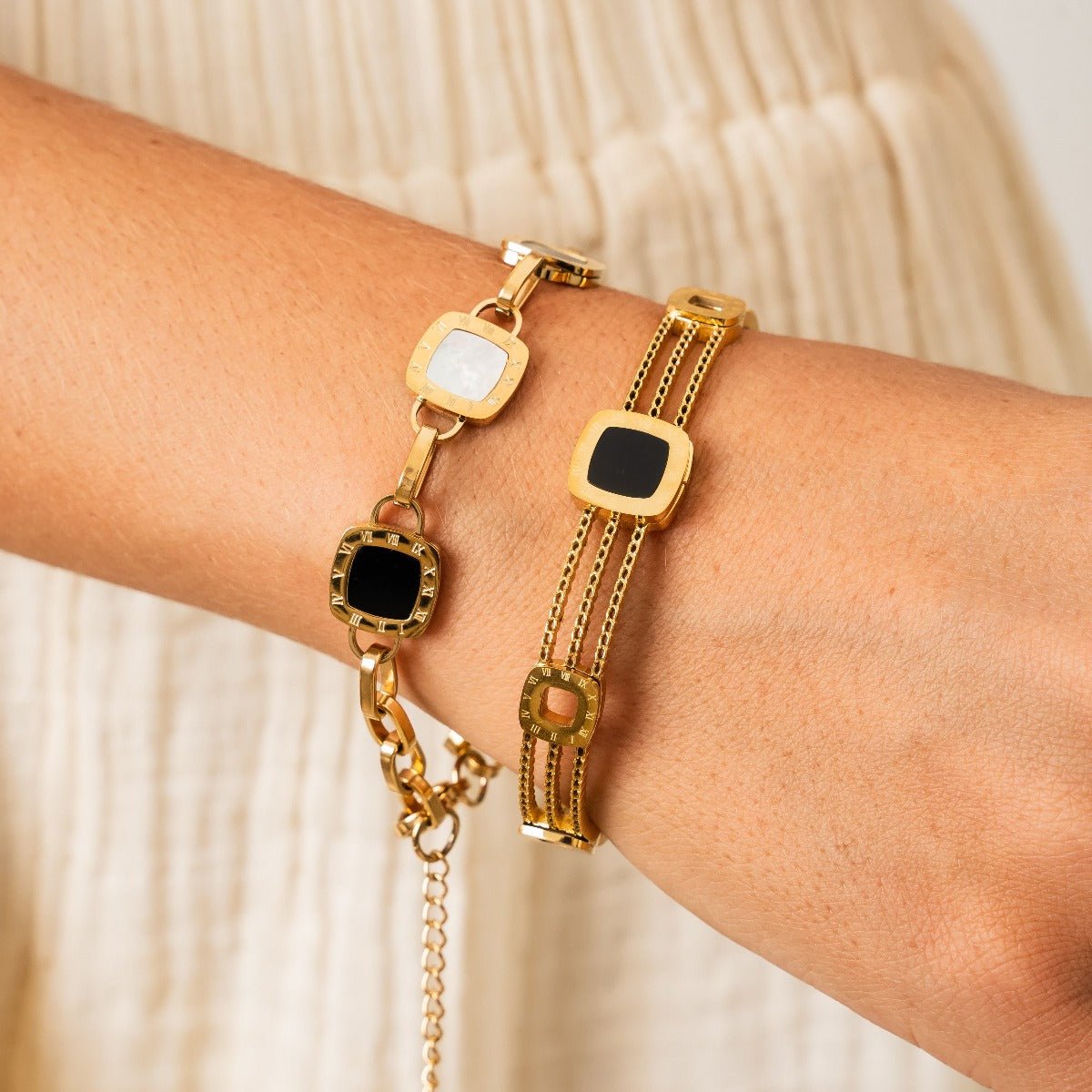 Bracelet mono carré plaqué or 18 carats | Saint Lazuli