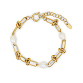 18K Gold-Plated Knot and Pearl Bracelet | Saint Lazuli